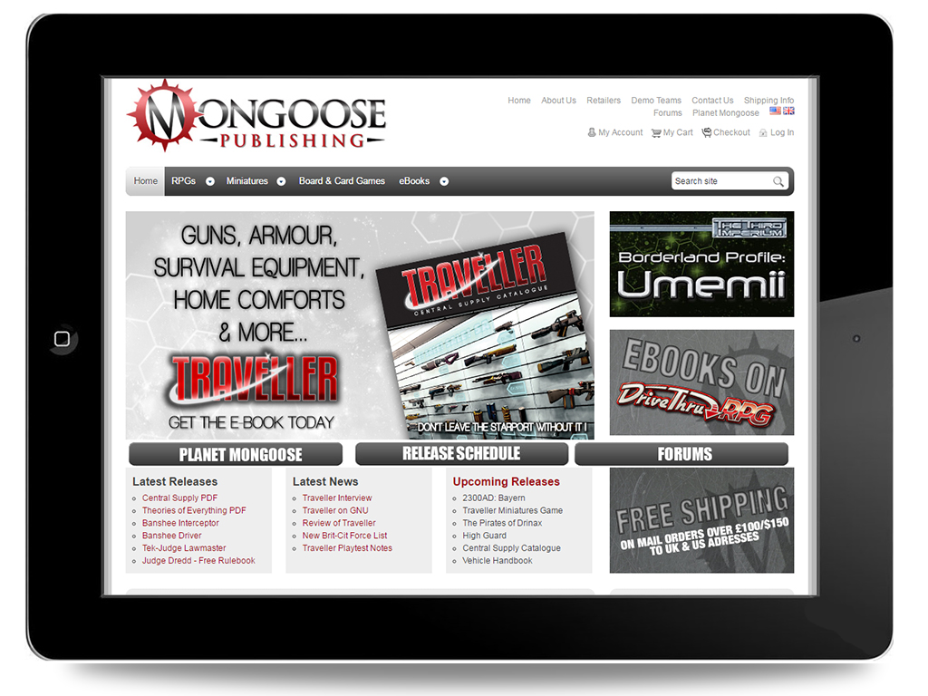 Mongoose Publishing website design and developement